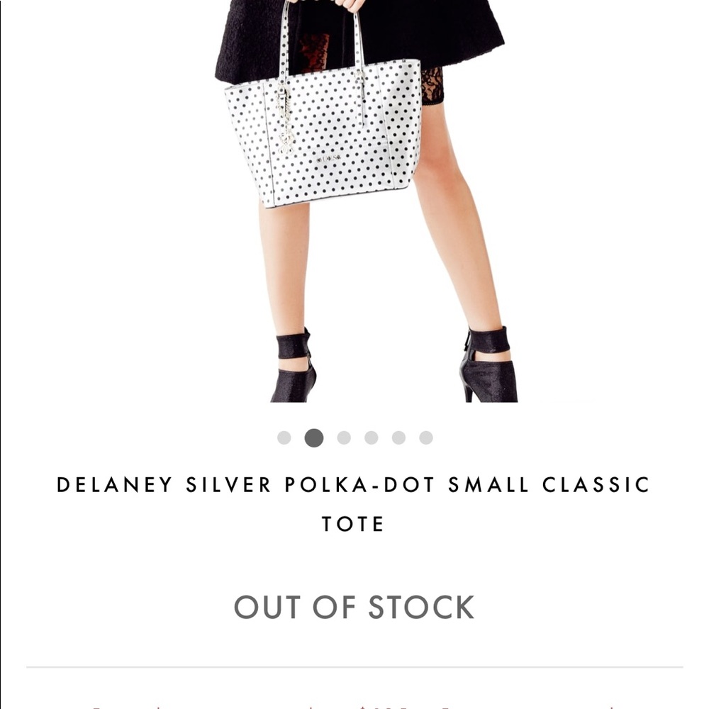 GUESS DELANEY SILVER POLKA-DOT SMALL CLASSIC TOTE - Picture 8 of 8